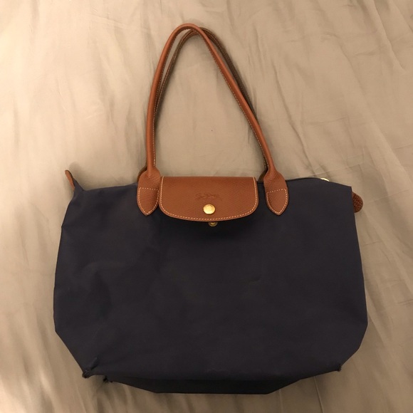 Longchamp Handbags - Navy Blue Longchamp Le Pliage Small Tote